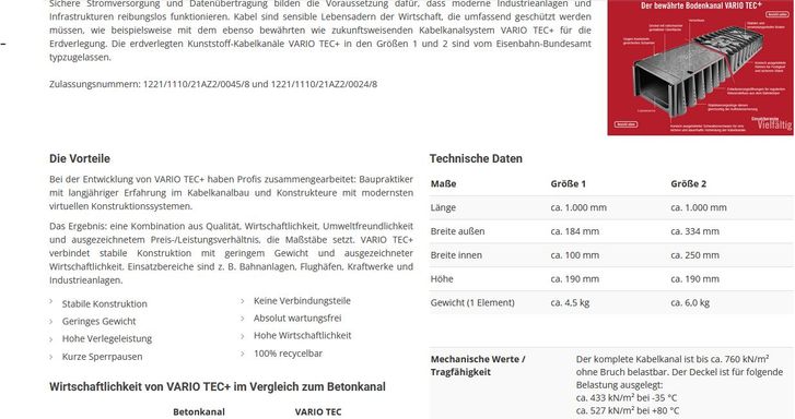 Kabelkanl Bodenkanal  DB Bundesbahn ZugelasseNach der Kabelverlegung erfolgt das Verschließen des Deckels mit Hilfe des Schnellverschlusses